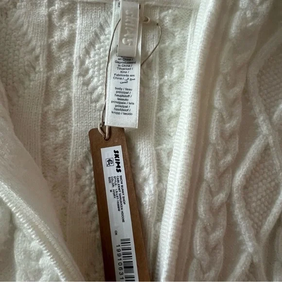 NWT SKIMS Cable Knit Pants Ivory Size Medium - Picture 9 of 9